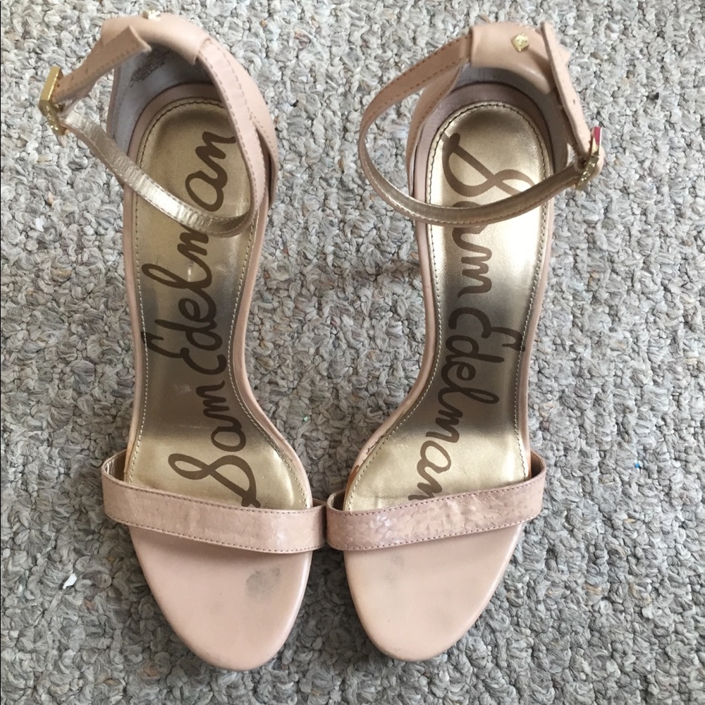 Sam Edelman Nude Open Toe Stiletto Heels Size 8.5